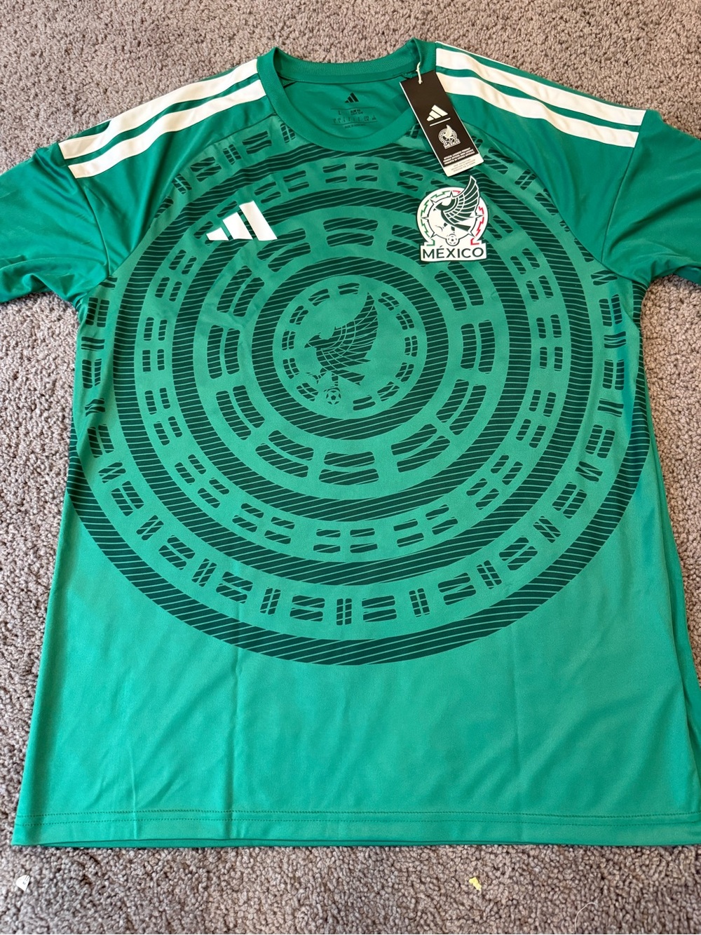 Official Adidas Mexico Green Soccer Jersey-size large slim  fit